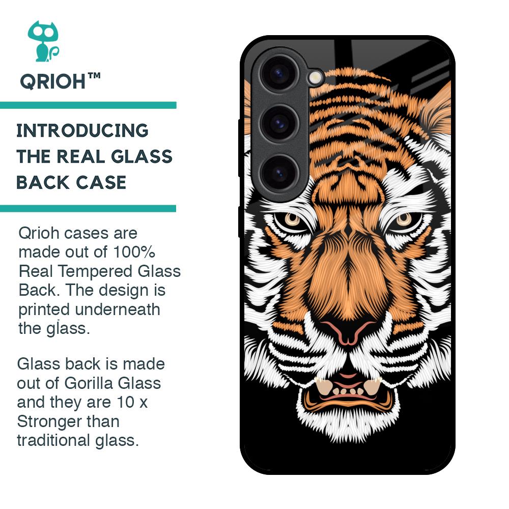 Angry Tiger Glass Case For Samsung Galaxy S23 5G