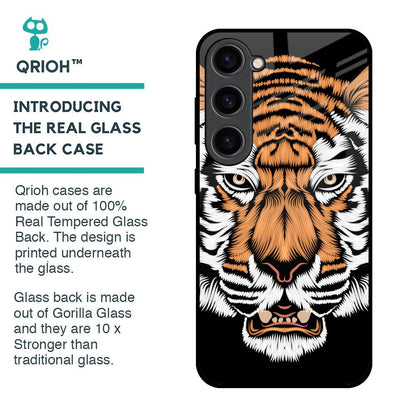 Angry Tiger Glass Case For Samsung Galaxy S23 5G