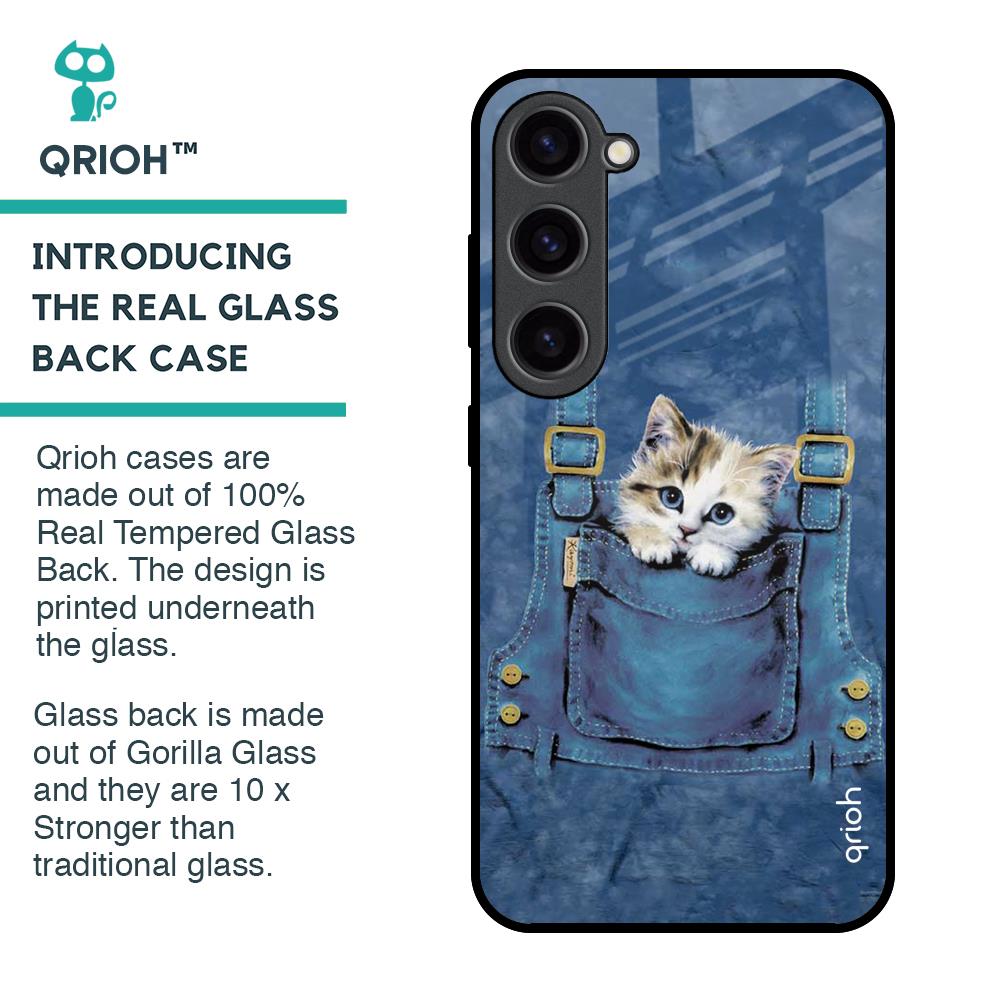 Kitty In Pocket Glass Case For Samsung Galaxy S23 5G