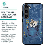 Kitty In Pocket Glass Case For Samsung Galaxy S23 5G