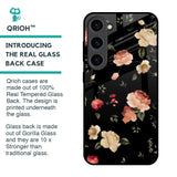 Black Spring Floral Glass Case for Samsung Galaxy S23 5G