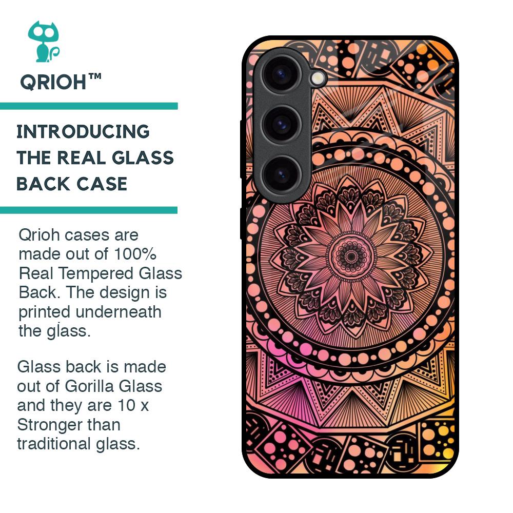 Floral Mandala Glass Case for Samsung Galaxy S23 5G