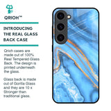 Vibrant Blue Marble Glass Case for Samsung Galaxy S23 5G