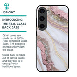 Pink & Gold Gllitter Marble Glass Case for Samsung Galaxy S23 5G