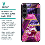 Electroplated Geometric Marble Glass Case for Samsung Galaxy S23 5G