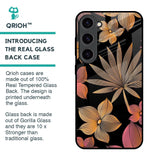 Lines Pattern Flowers Glass Case for Samsung Galaxy S23 5G