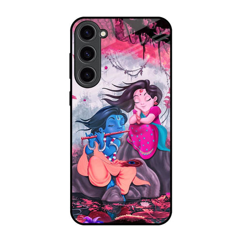 Radha Krishna Art Samsung Galaxy S23 Plus 5G Glass Back Cover Online