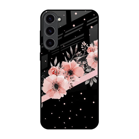 Floral Black Band Samsung Galaxy S23 Plus 5G Glass Back Cover Online