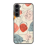 Abstract Faces Samsung Galaxy S23 Plus 5G Glass Back Cover Online