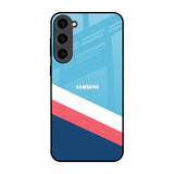 Pink & White Stripes Samsung Galaxy S23 Plus 5G Glass Back Cover Online