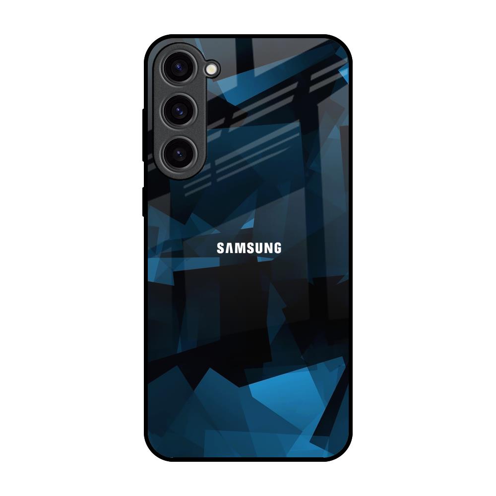 Polygonal Blue Box Samsung Galaxy S23 Plus 5G Glass Back Cover Online
