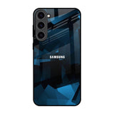 Polygonal Blue Box Samsung Galaxy S23 Plus 5G Glass Back Cover Online