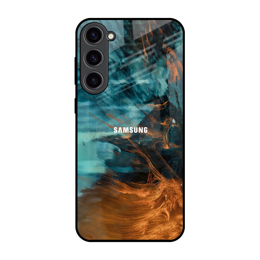 Golden Splash Samsung Galaxy S23 Plus 5G Glass Back Cover Online