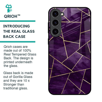 Geometric Purple Glass Case For Samsung Galaxy S23 Plus 5G