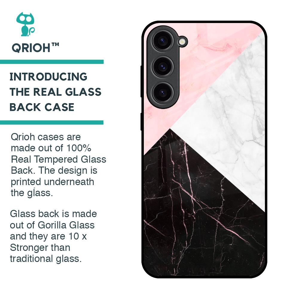 Marble Collage Art Glass Case For Samsung Galaxy S23 Plus 5G