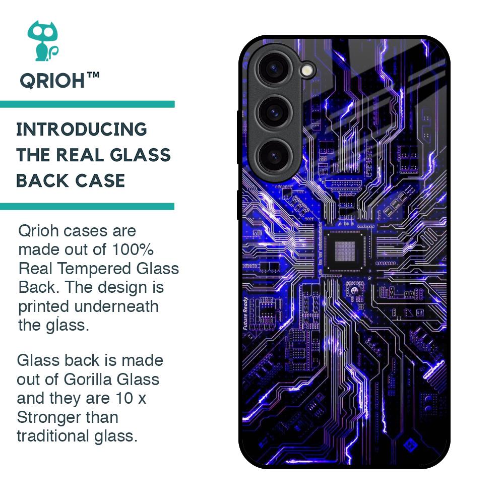 Techno Color Pattern Glass Case For Samsung Galaxy S23 Plus 5G