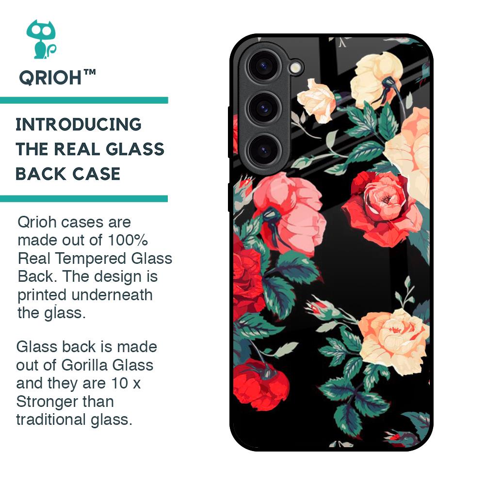 Floral Bunch Glass Case For Samsung Galaxy S23 Plus 5G