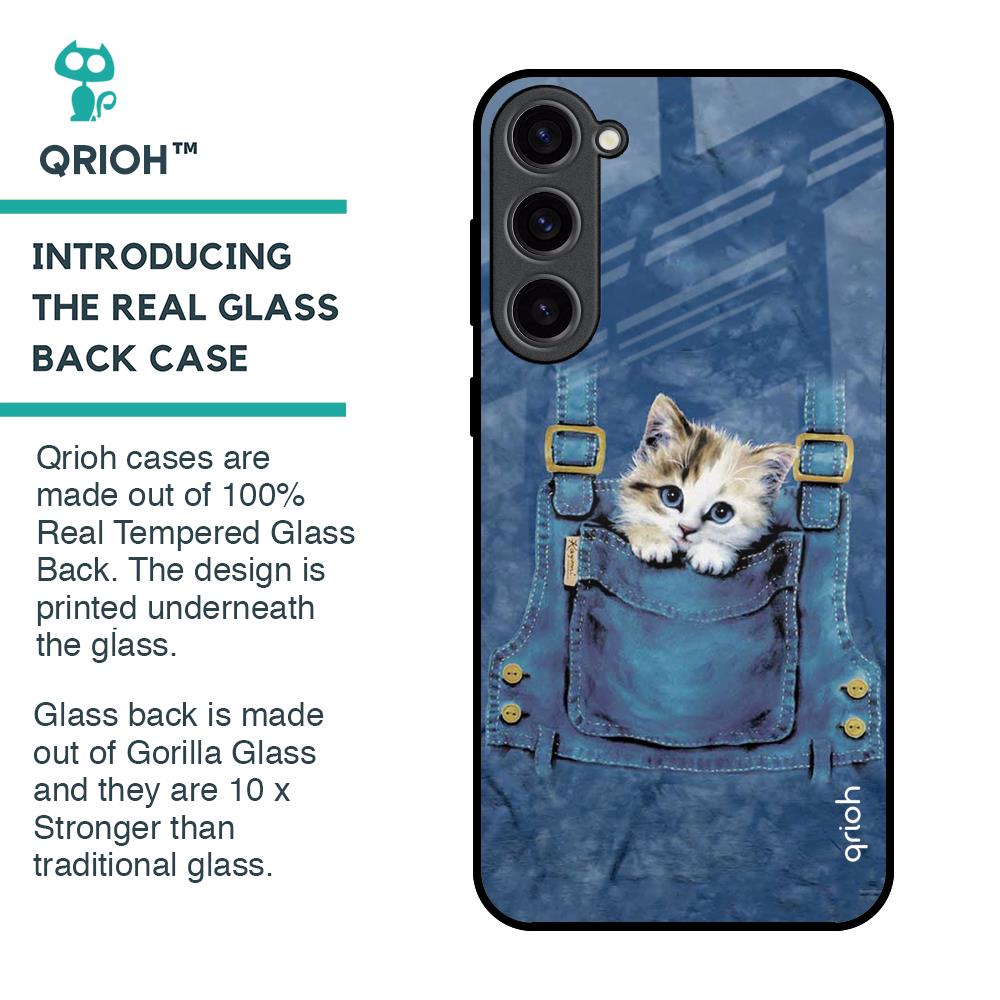 Kitty In Pocket Glass Case For Samsung Galaxy S23 Plus 5G