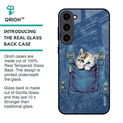Kitty In Pocket Glass Case For Samsung Galaxy S23 Plus 5G