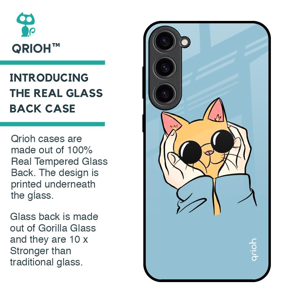 Adorable Cute Kitty Glass Case For Samsung Galaxy S23 Plus 5G