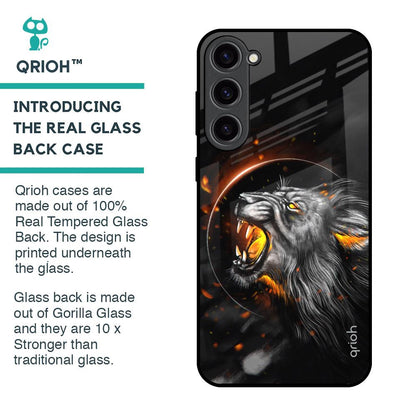 Aggressive Lion Glass Case for Samsung Galaxy S23 Plus 5G