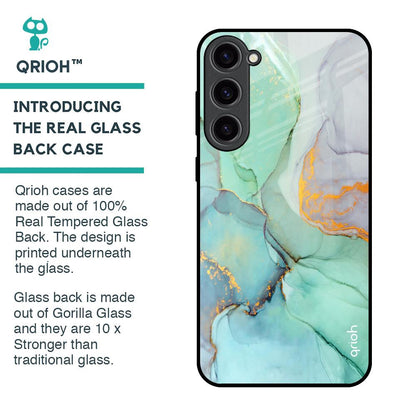 Green Marble Glass Case for Samsung Galaxy S23 Plus 5G