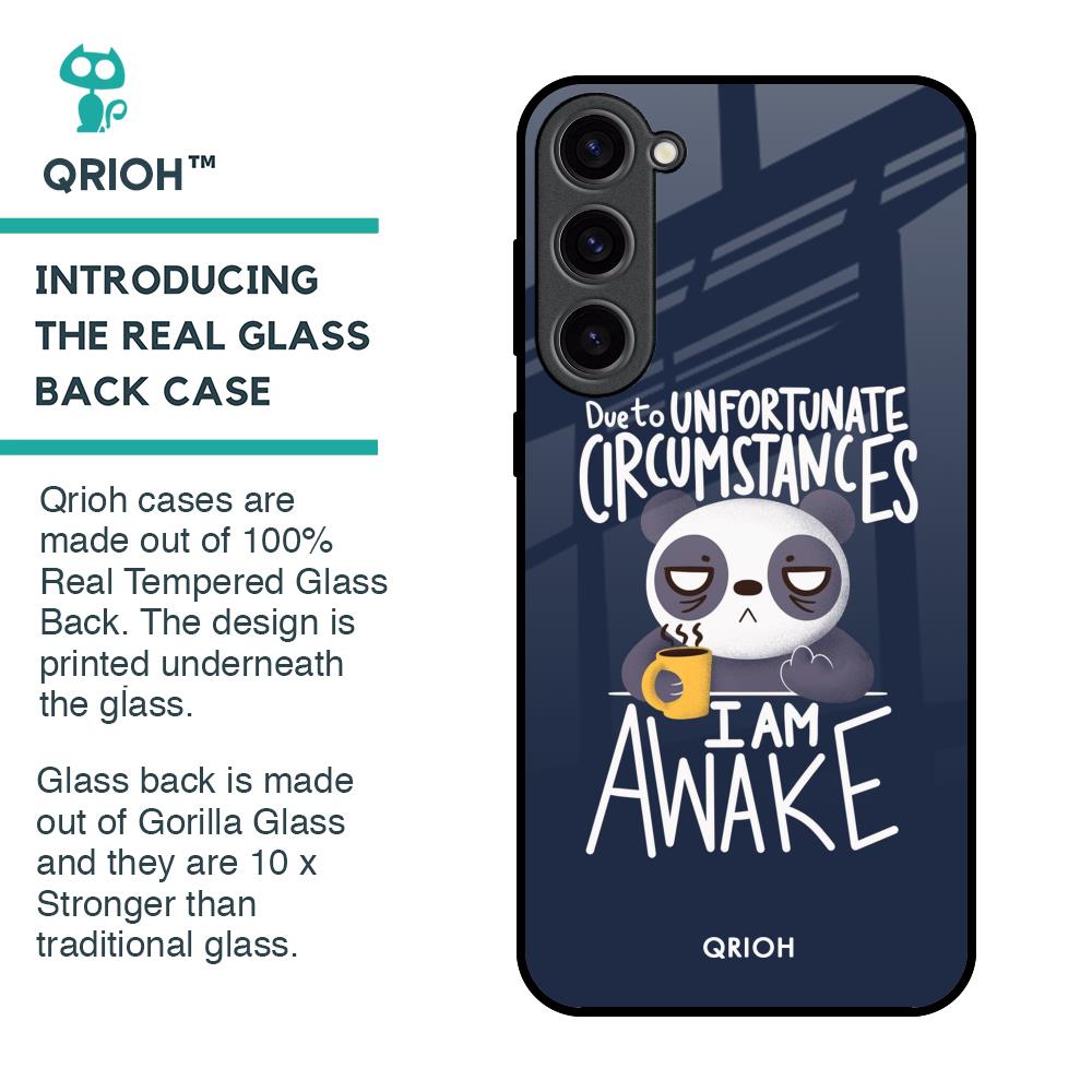 Struggling Panda Glass Case for Samsung Galaxy S23 Plus 5G