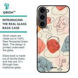 Abstract Faces Glass Case for Samsung Galaxy S23 Plus 5G