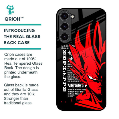 Red Vegeta Glass Case for Samsung Galaxy S23 Plus 5G