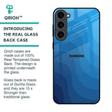 Blue Wave Abstract Glass Case for Samsung Galaxy S23 Plus 5G