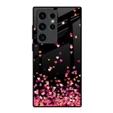 Heart Rain Fall Samsung Galaxy S23 Ultra 5G Glass Back Cover Online