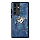 Kitty In Pocket Samsung Galaxy S23 Ultra 5G Glass Back Cover Online