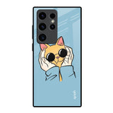 Adorable Cute Kitty Samsung Galaxy S23 Ultra 5G Glass Back Cover Online