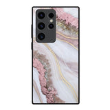Pink & Gold Gllitter Marble Samsung Galaxy S23 Ultra 5G Glass Back Cover Online