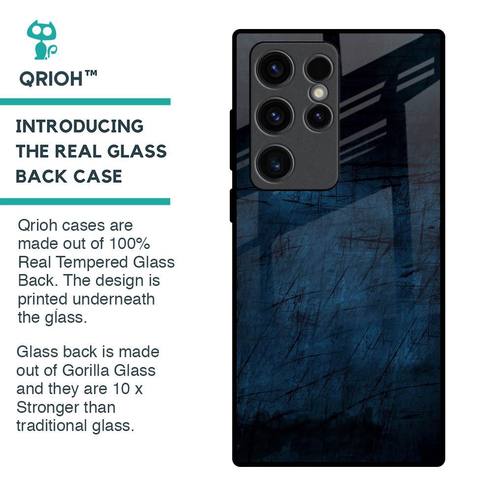 Dark Blue Grunge Glass Case for Samsung Galaxy S23 Ultra 5G