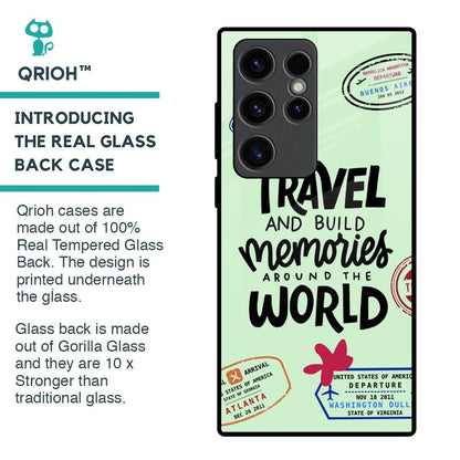 Travel Stamps Glass Case for Samsung Galaxy S23 Ultra 5G
