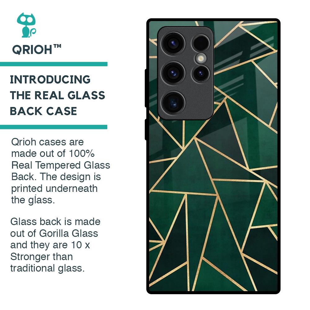 Abstract Green Glass Case For Samsung Galaxy S23 Ultra 5G
