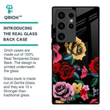 Floral Decorative Glass Case For Samsung Galaxy S23 Ultra 5G