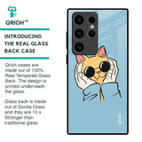 Adorable Cute Kitty Glass Case For Samsung Galaxy S23 Ultra 5G