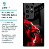 Red Angry Lion Glass Case for Samsung Galaxy S23 Ultra 5G