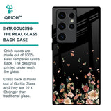 Floating Floral Print Glass Case for Samsung Galaxy S23 Ultra 5G
