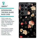 Black Spring Floral Glass Case for Samsung Galaxy S23 Ultra 5G