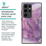 Purple Gold Marble Glass Case for Samsung Galaxy S23 Ultra 5G
