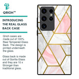 Geometrical Marble Glass Case for Samsung Galaxy S23 Ultra 5G