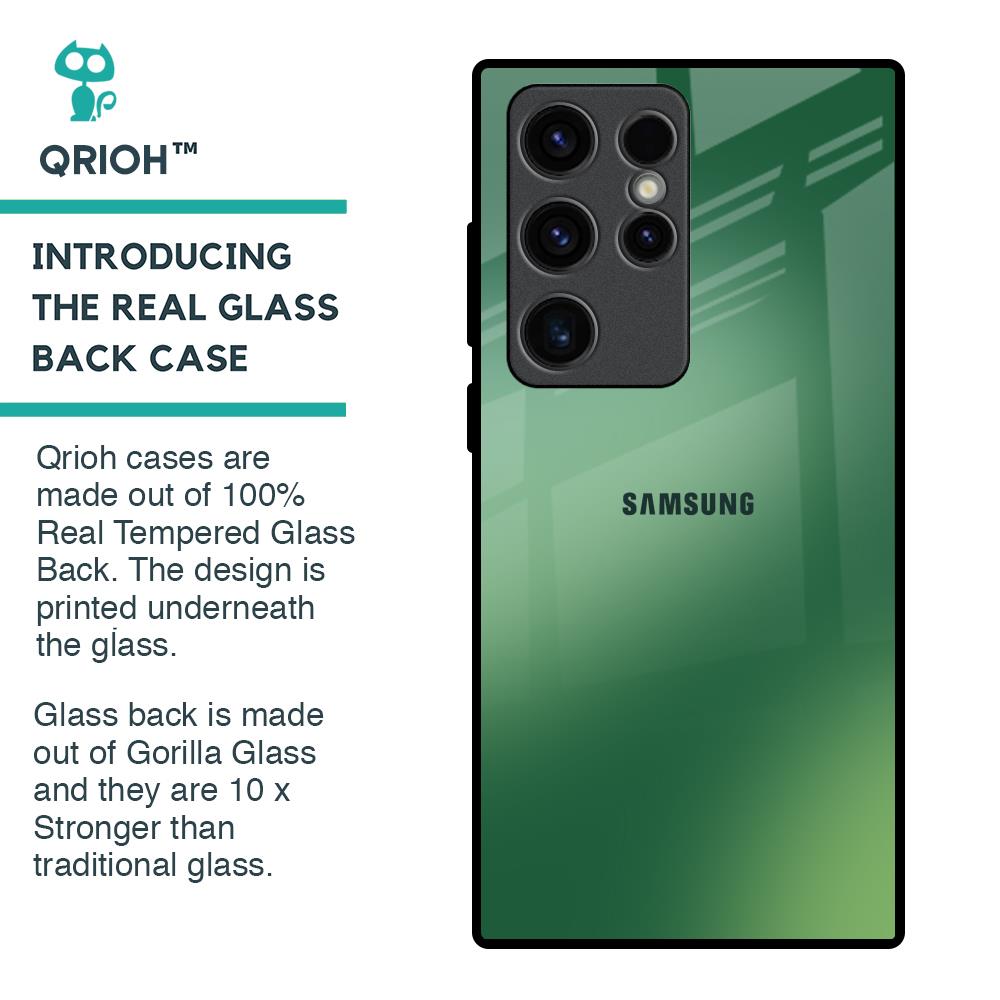 Green Grunge Texture Glass Case for Samsung Galaxy S23 Ultra 5G