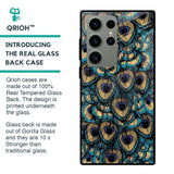 Peacock Feathers Glass case for Samsung Galaxy S23 Ultra 5G