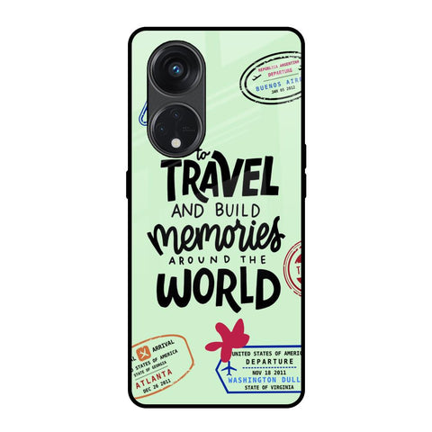 Travel Stamps Oppo Reno8T 5G Glass Back Cover Online