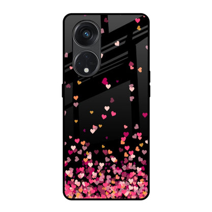 Heart Rain Fall Oppo Reno8T 5G Glass Back Cover Online