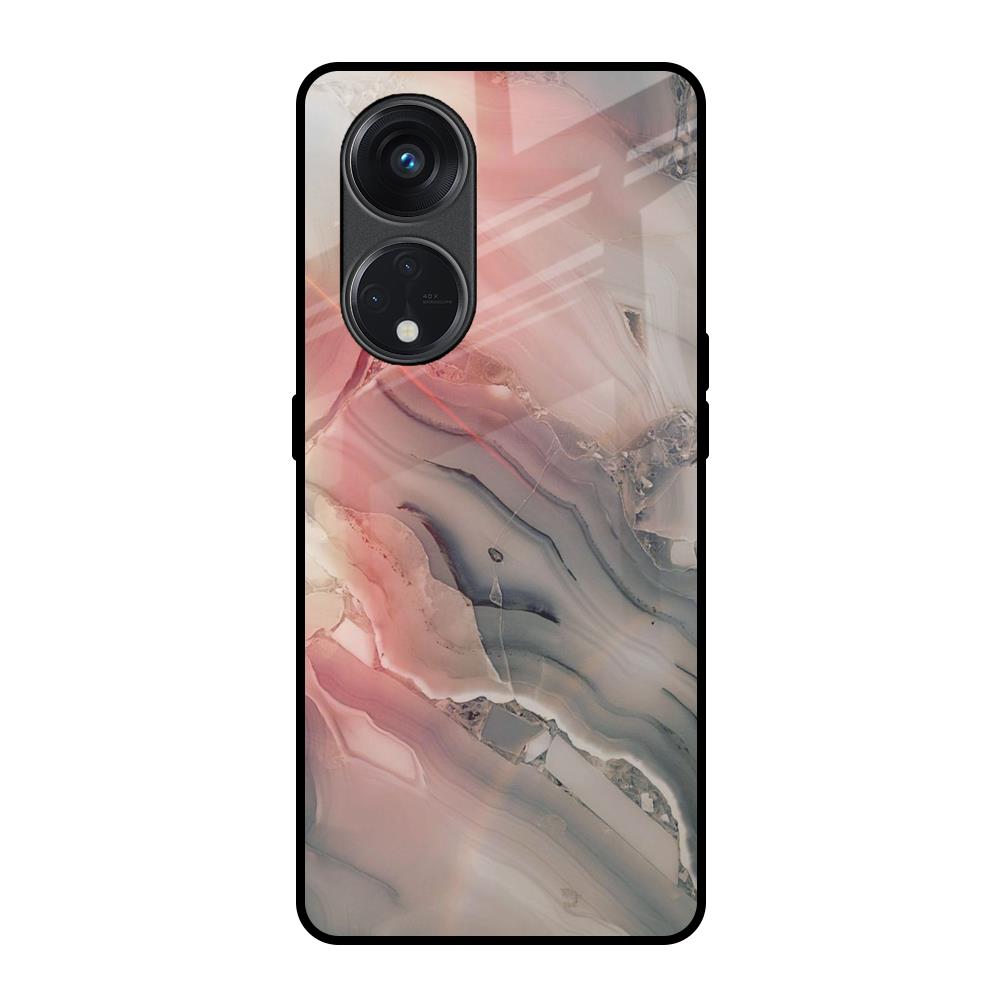 Pink And Grey Marble Oppo Reno8T 5G Glass Back Cover Online