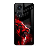 Red Angry Lion Oppo Reno8T 5G Glass Back Cover Online